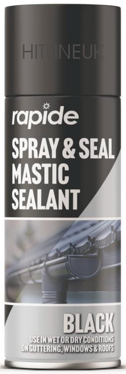 Black Leak Sealer Spray - 400ml - Tough Waterproof Sealant - Ideal for Drain & Plastic Pipe Leaks & Cracks - Instant Repair & Long Lasting Protection - Interior & Exterior Use