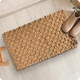Natural Coconut Coir Welcome Mat - Durable Entryway Protection, 17 x 30 inches, Beautiful Hand Woven, Door Mat Traps Dirt & Debris