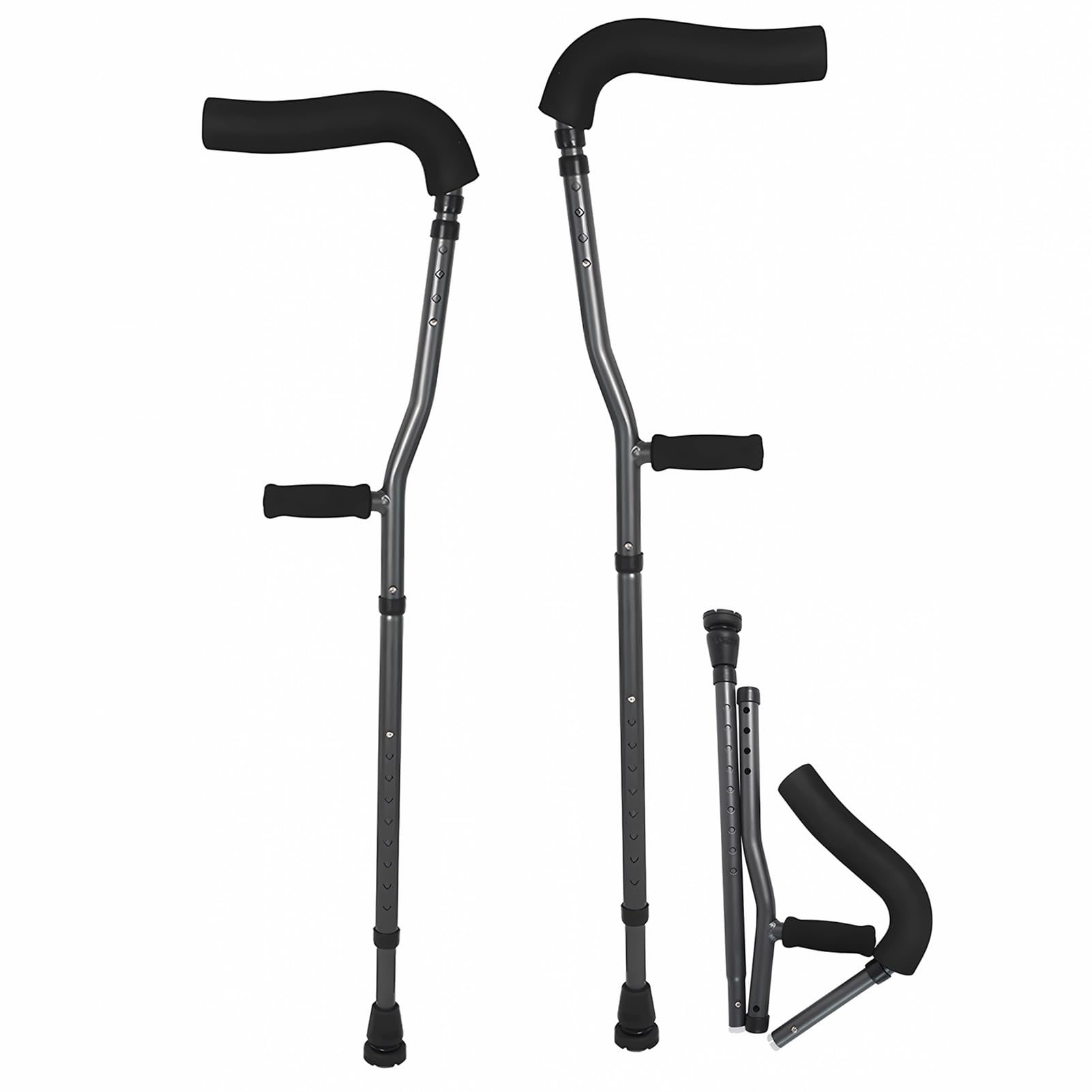 Muletas Plegables Ajustables, muletas axilares con diseño ergonómico de Moda y Asas cómodas, Plegables para Viajes y Almacenamiento