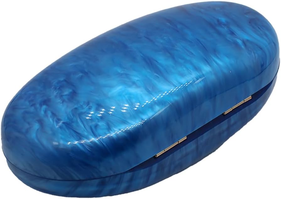 Shell Acrylic Beaded Purse Egg Shape Evening Clutch Oval Handbag for Women Wedding Party Shoulder Bag - Image 5