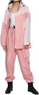 EWFAS Rain Suit for Men Women Rain Clothing Jacket Trousers Waterproof Set High Visibility Windproof Hooded Raincoat Waterproof Suit