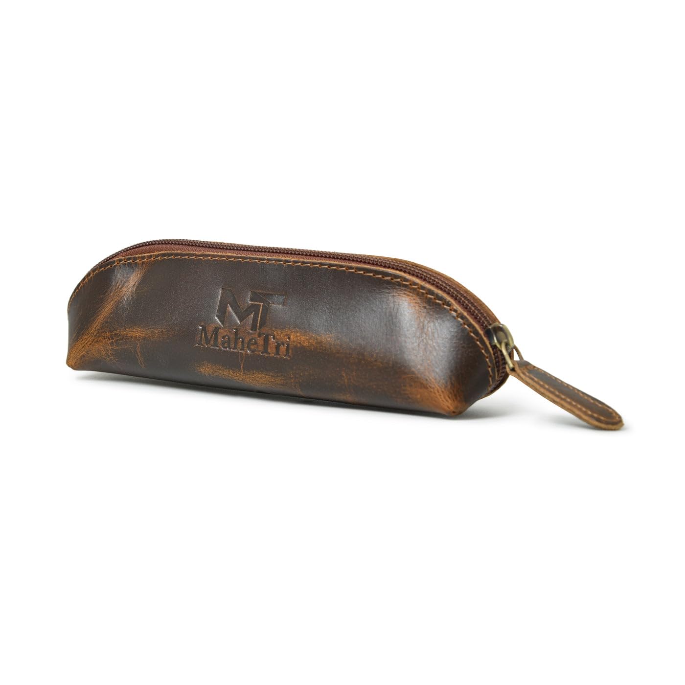 MaheTri Genuine Leather Stationery/Pencil Case - Black/Brown | Multipurpose Use Pouch (Pencil/Stationery/Daily Small Stuffs) | Male & Women (Brown)-image-27