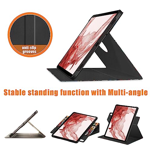 Coque Samsung Tab S9 rotative multi-angles avec veille automatique et support