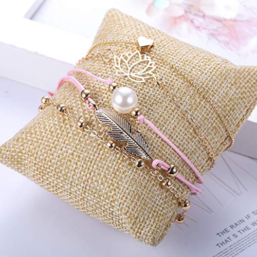 YADOCA 20 Pcs Layered Bracelet Set for Women Multiple Stackable Wrap Bangle Turtle Pineapple Arrow Feather Lotus Assorted Beaded Bracelets Adjustable Jewelry - Image 6