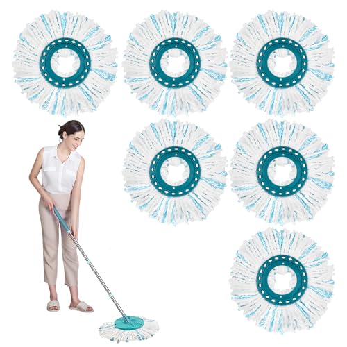 6 Piezas Cabezas de Fregona de Repuesto, para Leifheit lavapavimenti Clean Twist Disc Mop, Sistema de Fibras para Leifheit Recambio Mopa para Mopa, para Todo Tipo de Suelos Rotomop