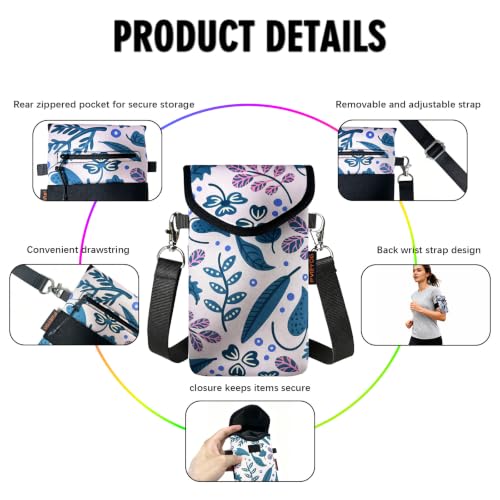Image of Neoprene Phone Sleeve Pouch Case Bag for Men Women w /Crossbody Strap /Neck Lanyard for iPhone 17 /16 /15 /14 Pro Max, Samsung S25,Pixel 10