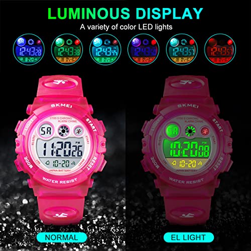 Image of GOLDEN HOUR Watches for Kids Digital Sport Waterproof Boys Girls Watch Outdoor 12 /24 H Alarm EL Backlight Stopwatch Military Child Wristwatch Ages 3-15