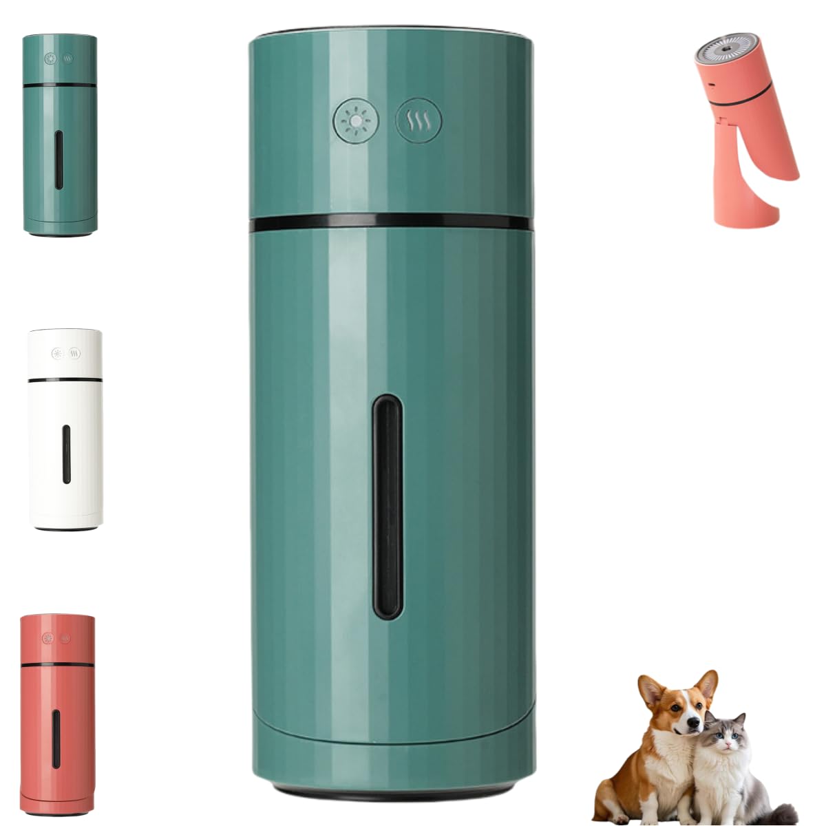 Dog Humidifier, Mini Pet Humidifier, Silent/90° Adjustable Mist, Creates a Moisture-Free Environment for Your Pet
