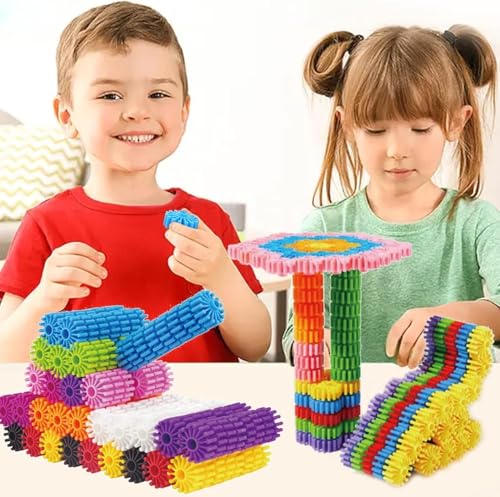 Image of Little Fingers Colourful Plastic Gear Building Blocks Set for Kids, Pack of 28