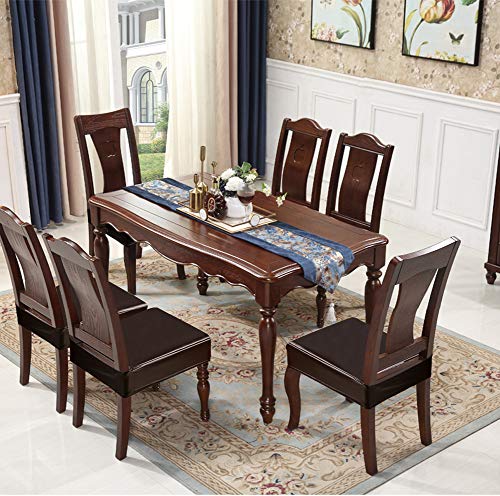 Yisun Dining Chair Covers, Solid Pu Leather Waterproof And Oilproof Stretch Dining Chair Protector Cover Slipcover (Coffee, 4 Pack) #TOP6