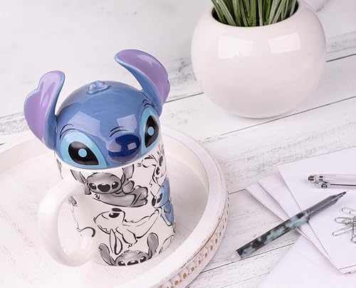 Miniatura 4 de Disney Stitch Tossed Covered Mug Accesorios de cocina  Bonitos regalos de cerámica para inauguración de la casa para hombres, mujeres y niños