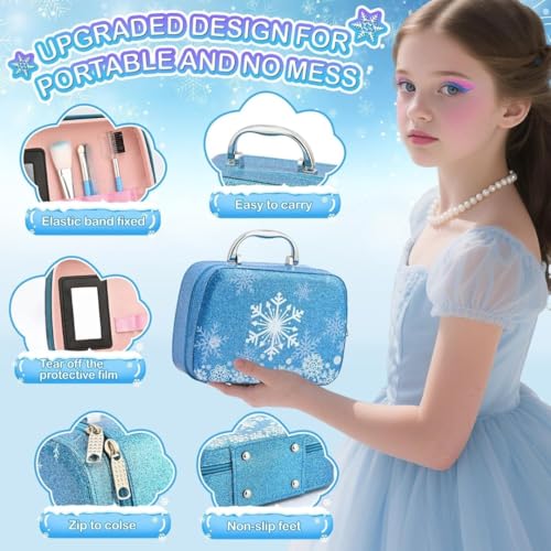 Image of PLUSPOINT Kids Makeup Kit for Girl, Washable Makeup Set for Girls, Real Makeup for Kids, Girl Toys Princess Children Play Makeup Kit with Cosmetic Case Birthday Gifts for Girls Age 4 Year+