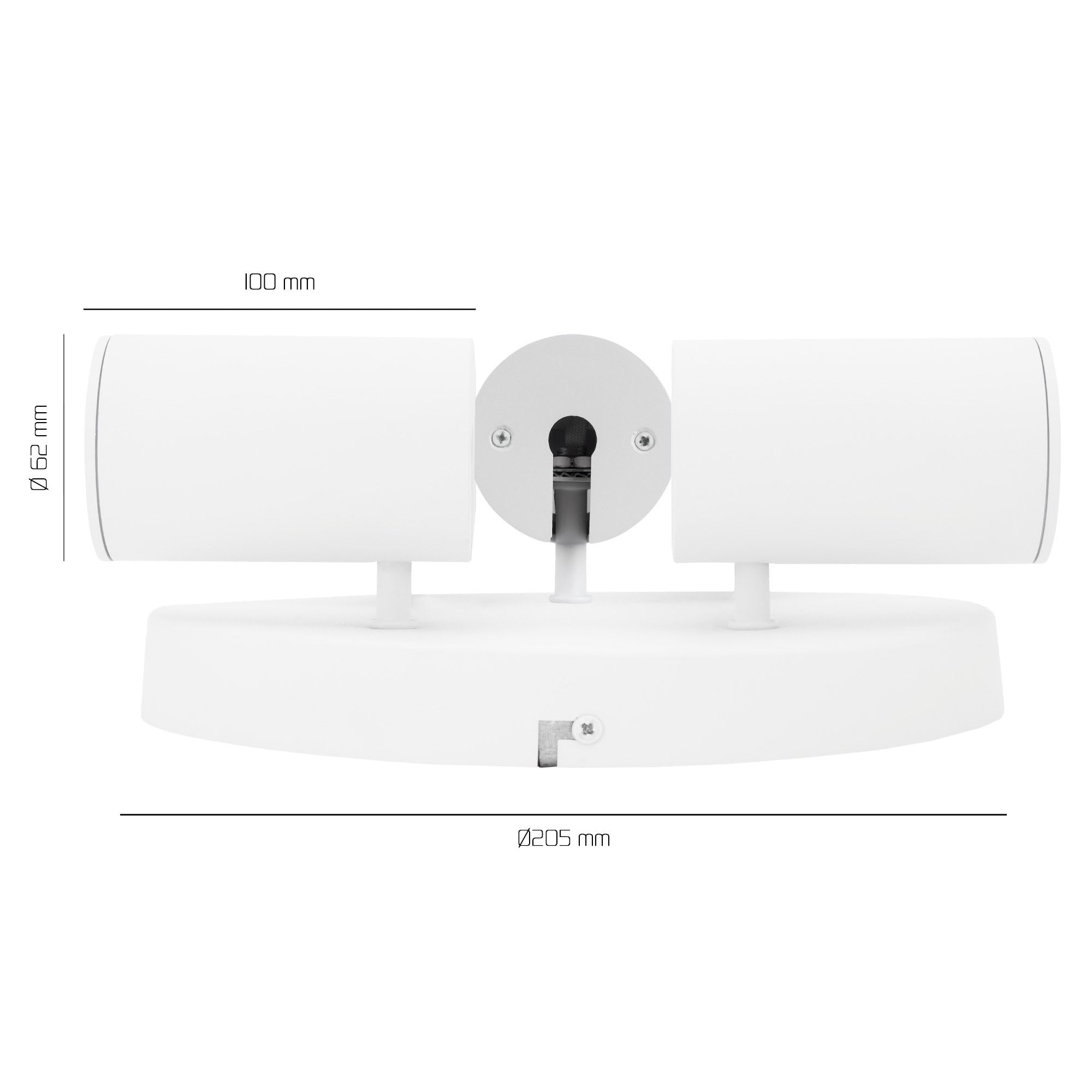 Ledvion Faretto LED Soffitto Bianco 3 luci Quadrato GU10 3W bianco neutro | Lampadina inclusa per corridoio soggiorno cucina camera e ambienti interni asciutti