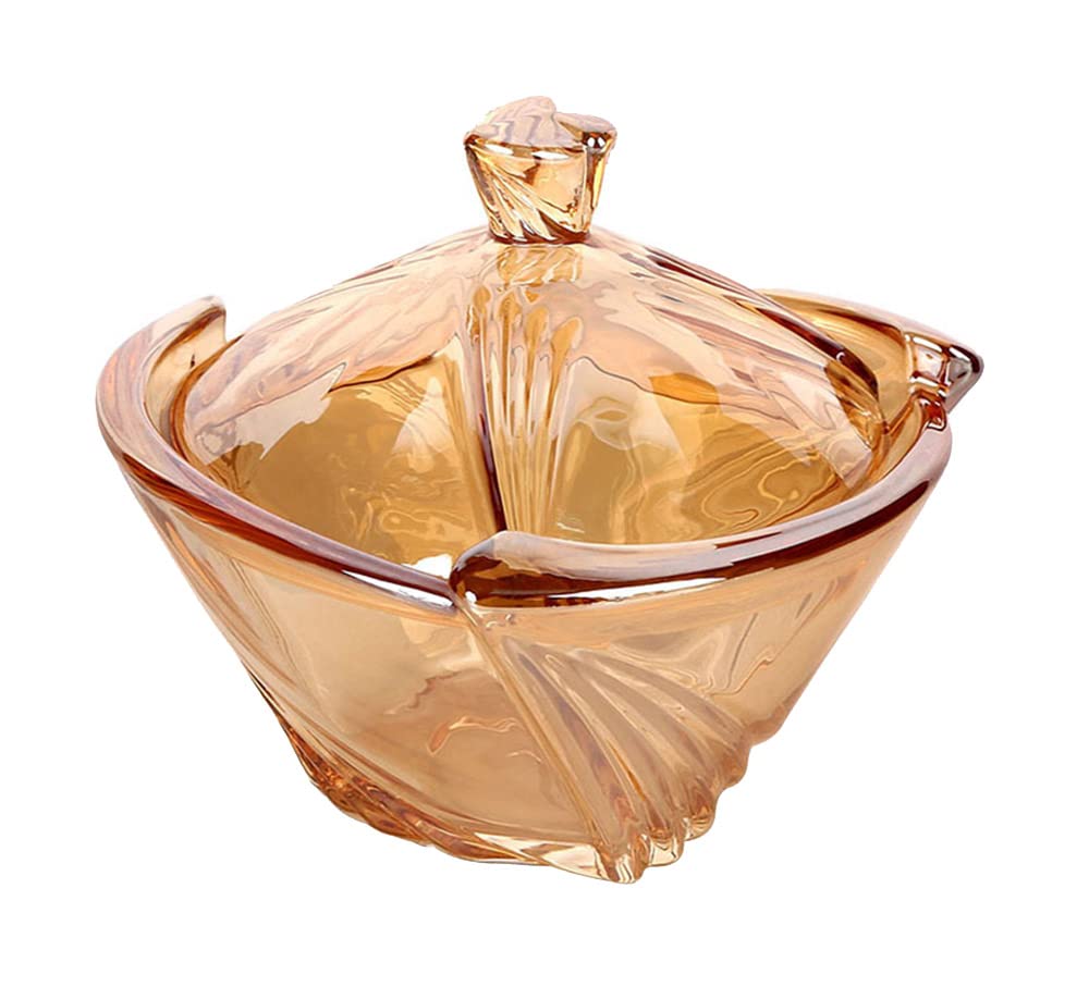 Mozacona Crystal Glass Candy Dish Candy Jar Container Food Storage Jar with Lid