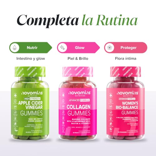 Miniatura 9 de Gominolas De Vinagre De Manzana - 1000mg Vinagre De Manzana Madre Con Vitamina B12, B6 Y D - Sin Gluten Y Veganas - Salud Intestinal Y Metabolismo - Apple Cider Vinegar - Novomins
