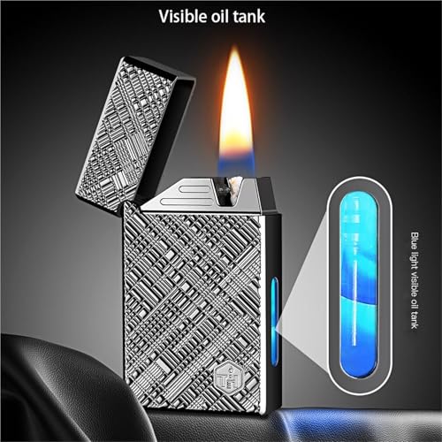 Encendedor de queroseno suave por voz: llama recargable con ventana visible 6