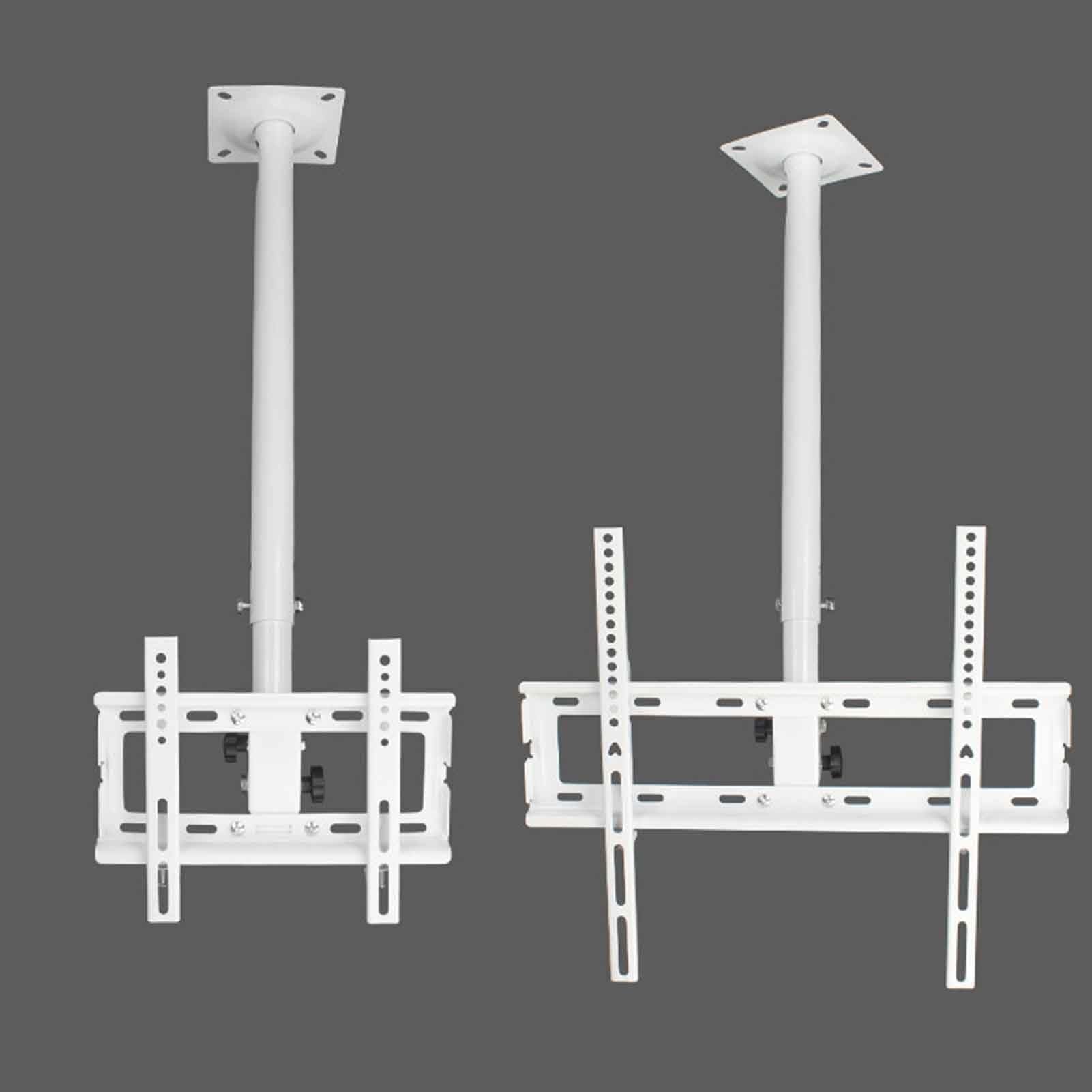 Soporte de Techo Blanco para TV LCD, Soporte telescópico Giratorio Universal para Cajas de luz publicitarias, Altura Ajustable y telescópico(32"-55" TV,3m)