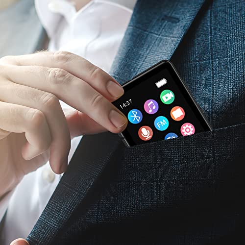 Mp3 Player With Bluetooth 5.0, 1.8 Inch Screen Metal Shell Touch Buttons, 8+64Gb Portable Lossless Music Mp4 Player For Kids Walkman With Hifi Sound Speaker For Sports Running, Voice Recorder, E-Book #TOP5