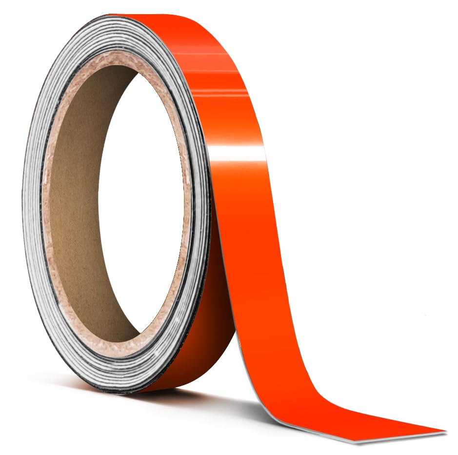 VViViD Vinyl Tape Pinstripe Orange Fluorescent Neon Gloss Adhesive Automotive Film (1/2" x 20ft)