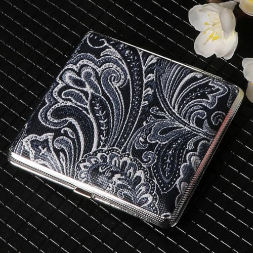 1 estojo de cigarro, estojo de cigarro para enrolar, lata de metal de poliuretano retrô comporta 20 peças de cigarros para mulheres e homens, leve, portátil, resistente, caixa de presente