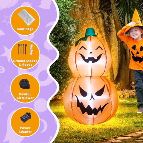 3.5feet Halloween Inflatable Blow up Pumpkin Indoor Decorations - image 5