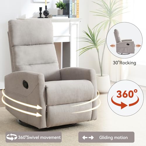 Sillón reclinable con giro y apoyapiés Khaki miniatura 3
