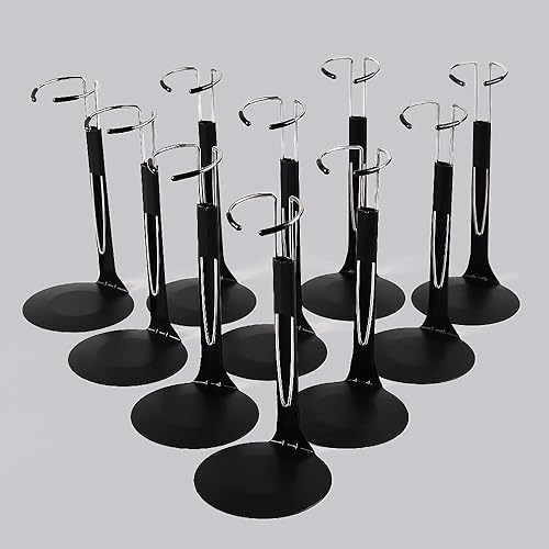 UCanaan 10 soportes negros para muñecas, soportes de figura de acción con alambre de cintura expandible para muñecas de 8 a 14 pulgadas, adecuado