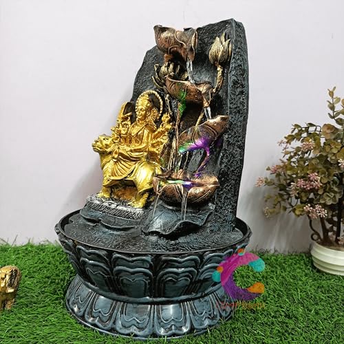 Image of Decorative Water Fountain for Home Decor, Office, Indoor & Outdoor, Garden, Puja Room, Vaastu, Reception, Spa, Gifting. (Durga Ma)