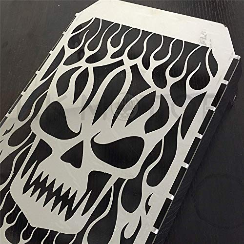 Hongk- Chrome Skull Flame Radiator Grille Cover Stainless Compatible With Kawasaki Vulcan Vn 1500 Steel [B01Ctjtmt4] #TOP28
