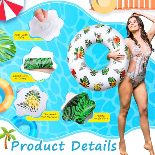 Poen 6 Pcs Large Inflatable Pool Float Tubes for Adults - image 4