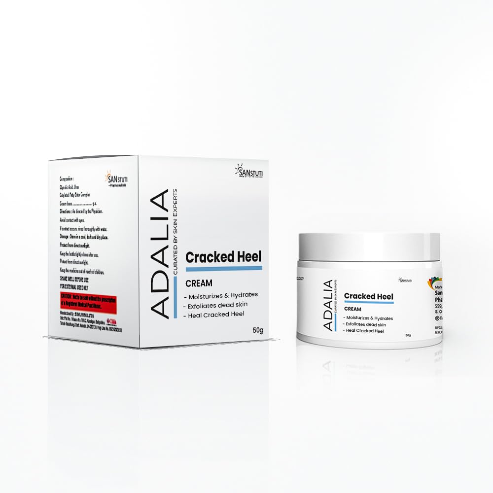 Adalia Cracked Heel Cream for Dry & Rough Feet | Deep Moisturizing Heel Repair Cream with Shea Butter, Aloe Vera & Vitamin E | Exfoliates Dead Skin, Softens Hard Heels & Repairs Cracks | Non-Greasy Foot Cream – 50g-image-23