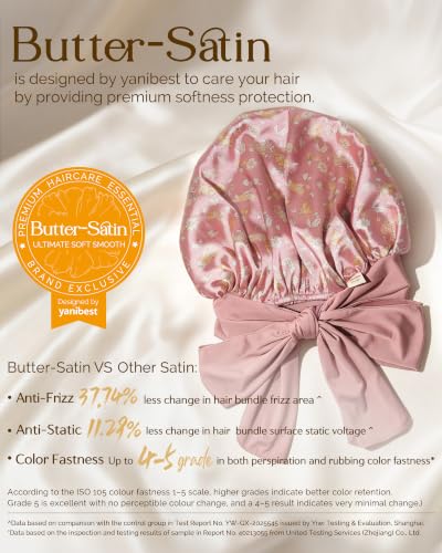 Image of YANIBEST Adjustable Silk Bonnet for Sleeping Women Double Layer Satin Bonnet Reduce Friction Prevent Frizz Curly Hair