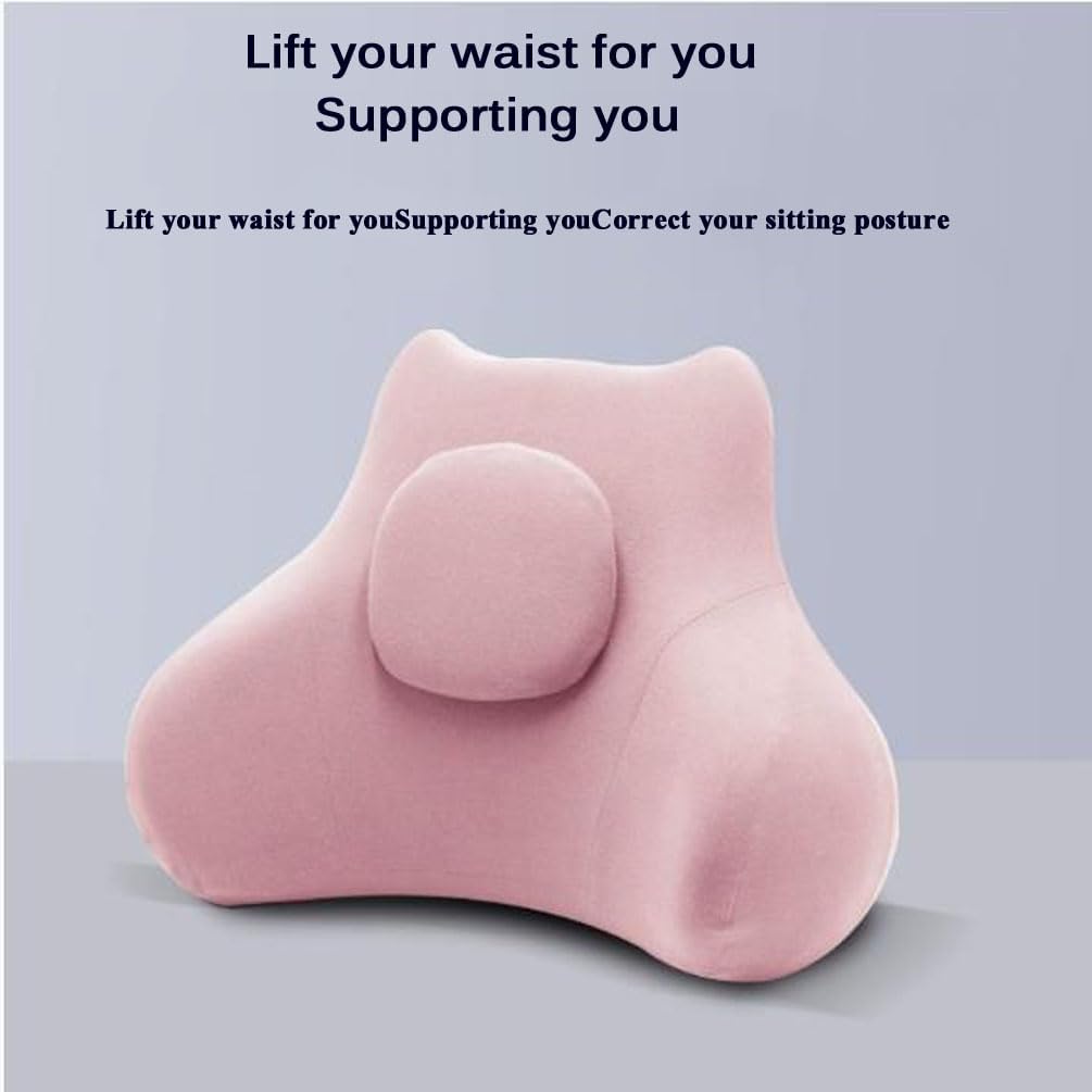 Healthy Support Waist Pillow with Raised Points, Comfortable to Massage and Press 41 * 15 * 35CM (Pink)