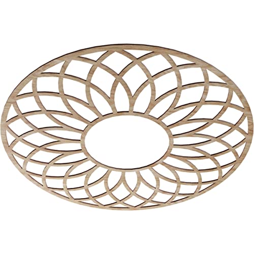 Image of Ekena Millwork 40 inchOD x 13 5 /8 inchID x 3 /8 inchT Cannes Wood Fretwork Pierced Ceiling Medallion, Red Oak