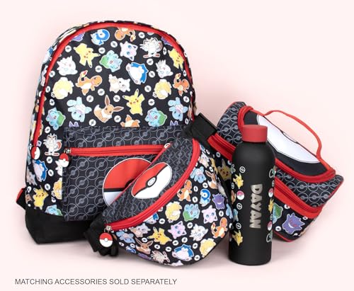 Pokémon Bauchtasche für Jungen, verstellbarer Riemen, leicht, lustig, Hüfttasche, Reisetasche für Kinder, Crossbody-Tasche mit verstellbarem Riemen, Bauchtasche für Kinder, Schwarz