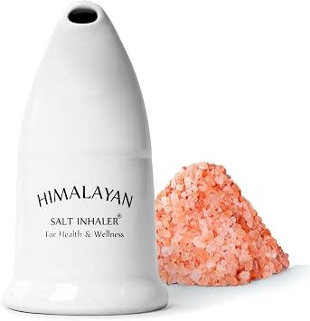 Himalayan Salt Pipe Inhaler, Ceramic with 100% Pure Himalayan Salt, Salt Crystal Allergy and Breathing Difficulties Relief Therapy Inhalators 2