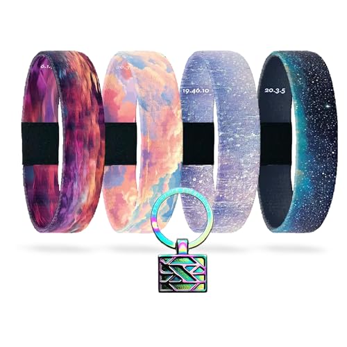 ZOX Interactive Trust Bible Pack | Compatible with iPhone & Android Scan for Daily Scripture Stretchy Elastic Wristband Fun Gift for Men Women & Teens 4-Pack Multi Medium