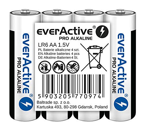 everActive AA Batterien Pro Alkaline Mignon LR6 R6 1.5V, 4er Pack – Ansicht 3