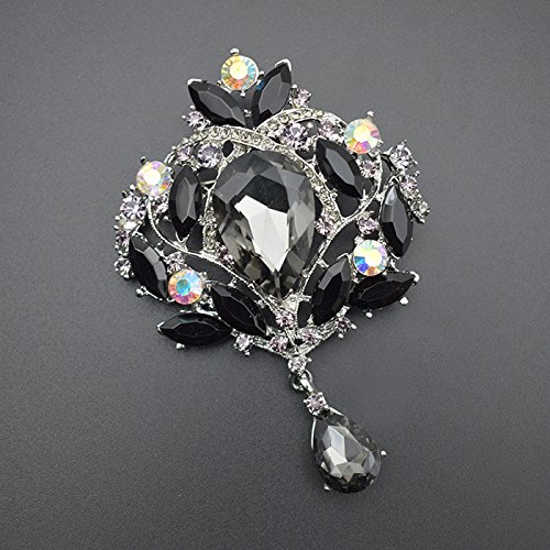 Image of Wedding Bridal Big Crystal Rhinestone Bouquet Brooch Shawl Pin for Women