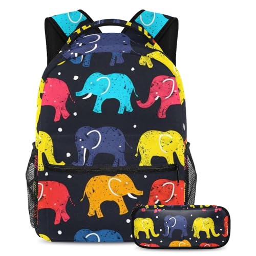 Cartables éléphants grand volume avec trousse pour étudiant et voyage ado