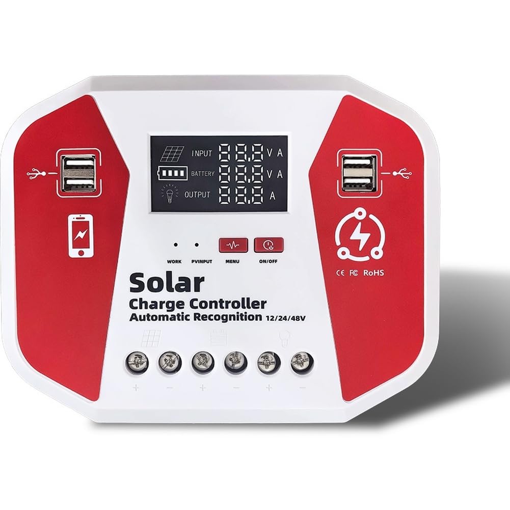 Aundhegrtt As Shown Solar Charge Controller 12V 24V 48V Auto Pv Regulator 100A Solar Charge Controller Pv Regulator