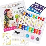 1356 / 5000 翻译结果 Tizas para el cabello temporales no tóxicas para niñas: 10 lápices de colores vibrantes incluyen 5 colores clásicos y 5 metálicos. Rosa, azul, morado, plateado, verde, rosa naranja, rojo, cualquiera que sea su favorito, nuestra gama de rotuladores de tiza tiene el estilo para usted. ¡Haz de tu cabello un arcoíris!