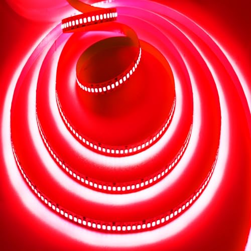 Image of SUYOOULIN LED Strip Lights, AC110V /120V 16.4ft /5m 15000LM SMD 2835 600 LEDs Light Strips Tube Waterproof IP67 LED Ribbon, 2 Times Brightness Than Low Voltage Strip Lights (Red)