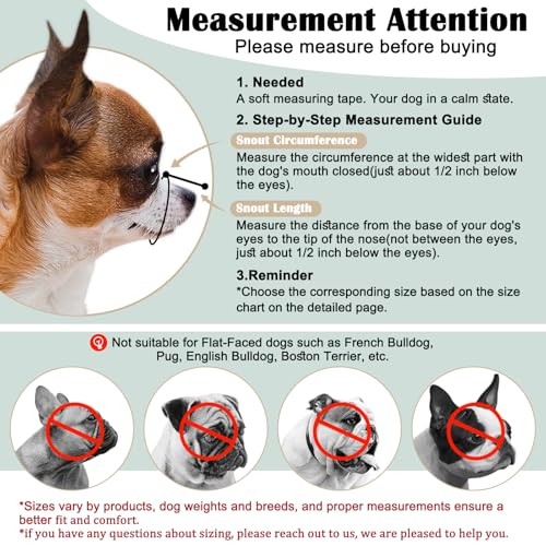 Mayerzon Maulkorb für Hunde mit kurzer Schnauze, weicher Maulkorb für kleine, mittelgroße und große Hunde, Maulkorb für Chihuahua, Shih Tzu, amerikanische Bulldogge zur Fellpflege, Stabiler
