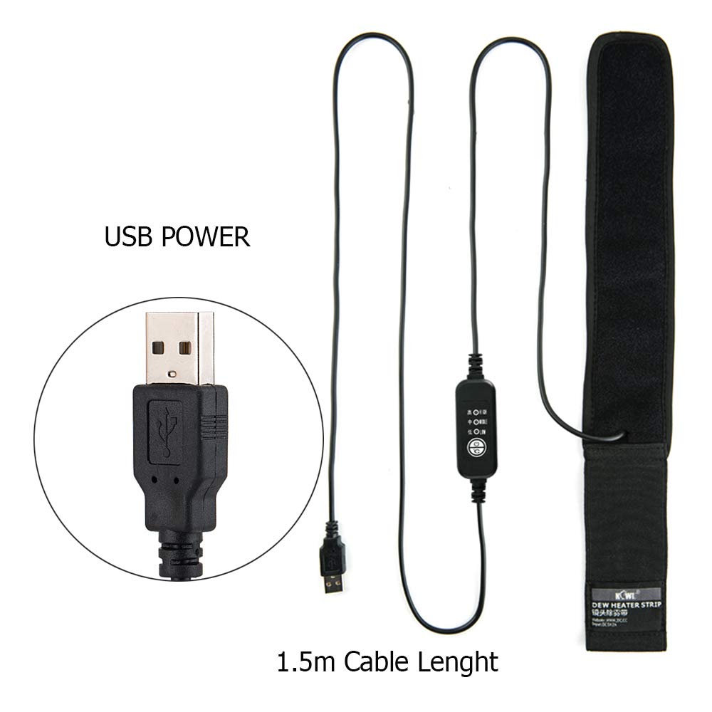 Image secondaire de KIWIFOTOS USB Chauffe-Objectif Bande chauffante pour lentille avec régulateur de température pour Objectif d'appareil Photo Univ