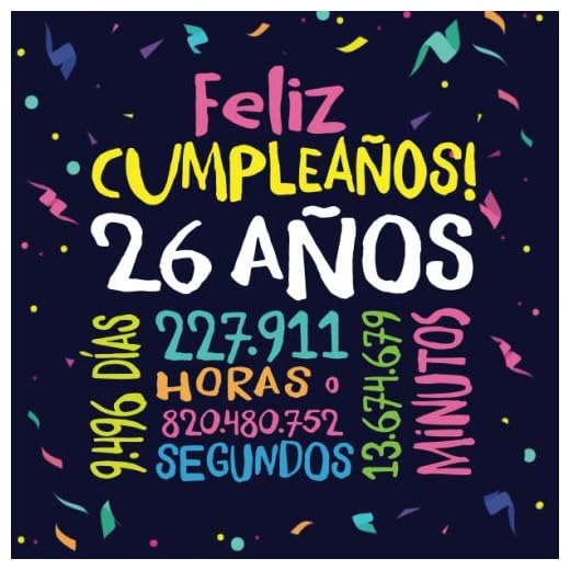 Feliz Cumpleaños - 26 Años: Un libro de visitas para fiesta de 26 cumpleaños – Decoración y regalos originales para hombres y mujeres - 26 años - ... para felicitaciones y fotos de los invitados