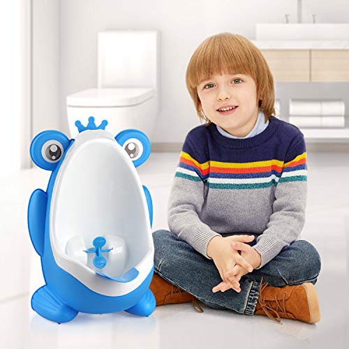 Potty Training Urinal with Cleaning Brush for Toddler Boys Toilet (Blue)