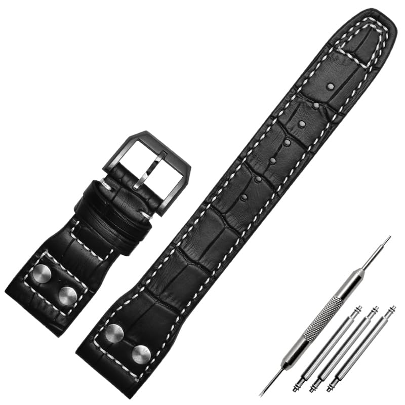Bracelet montre 22mm cuir véritable nylon anti-usure pour pilote IWC Spitfire IW5009