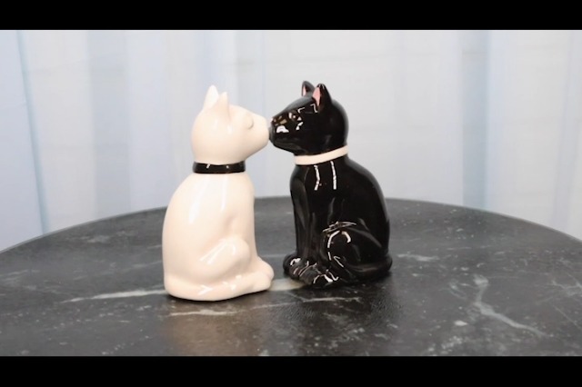 Amazon.com: Ebros Gift Ceramic Black And White Kitty Cats Couple