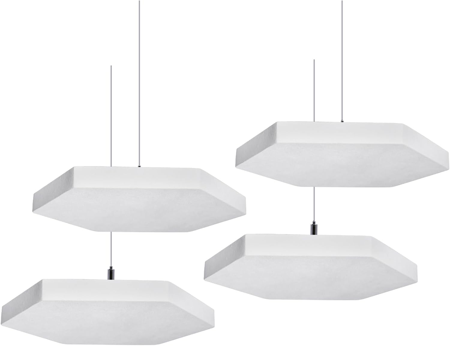 TroyStudio Acoustic Ceiling Panels – 14.2 X 12.4 X 1.2 Inches 4 Pcs Coated Fiberglass Hanging Drop Ceiling Tiles, Thick Sound Absorbing Wall Board for Office, Home Theater, Music Recording Studio